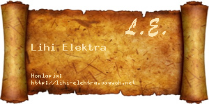 Lihi Elektra névjegykártya